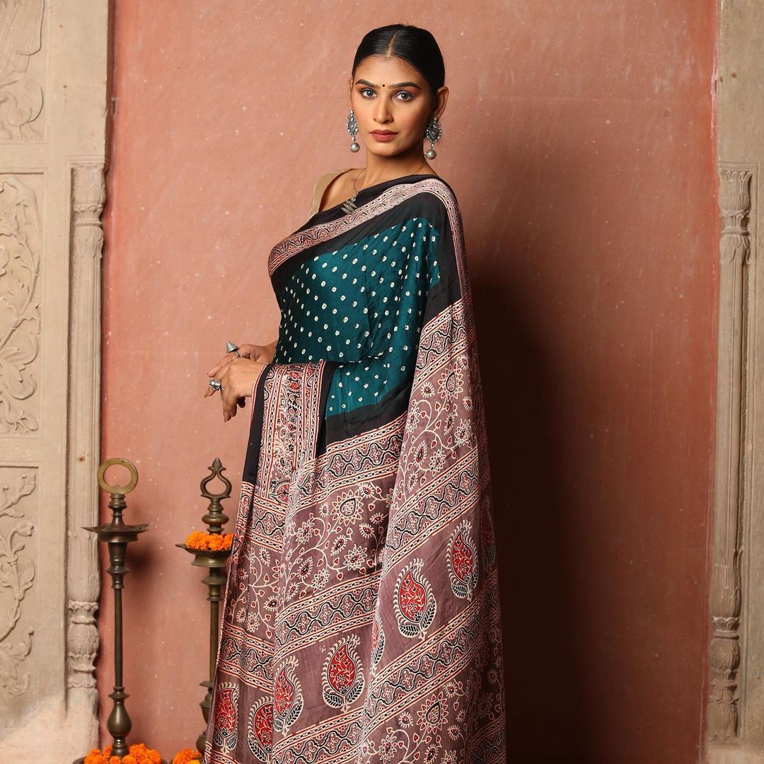 Elegant Sea Green Colour Digital Printed Modal SAREE