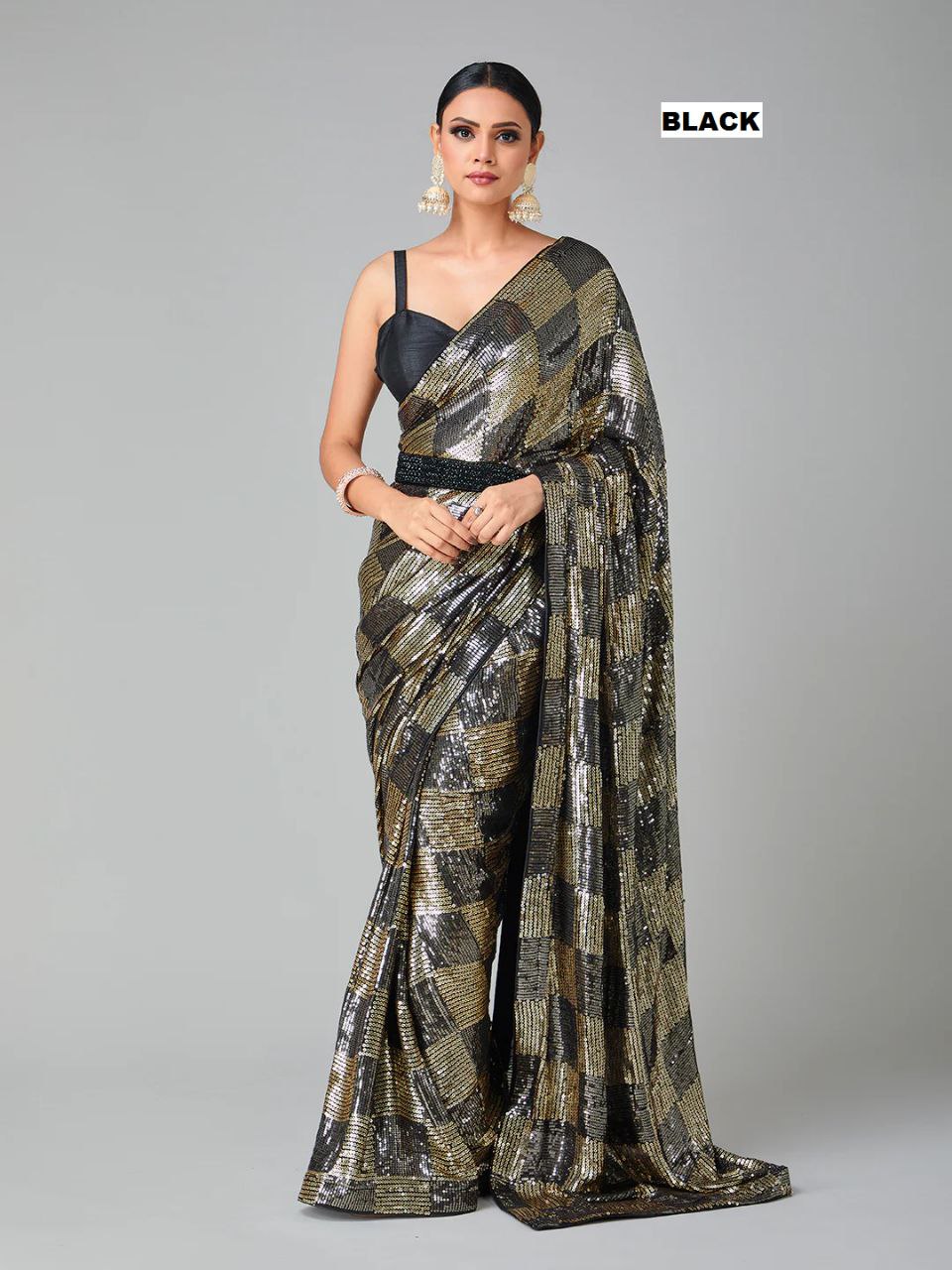 DESIGNER BLACK COLOUR BOLLYWOOD SEQUENCE SAREE