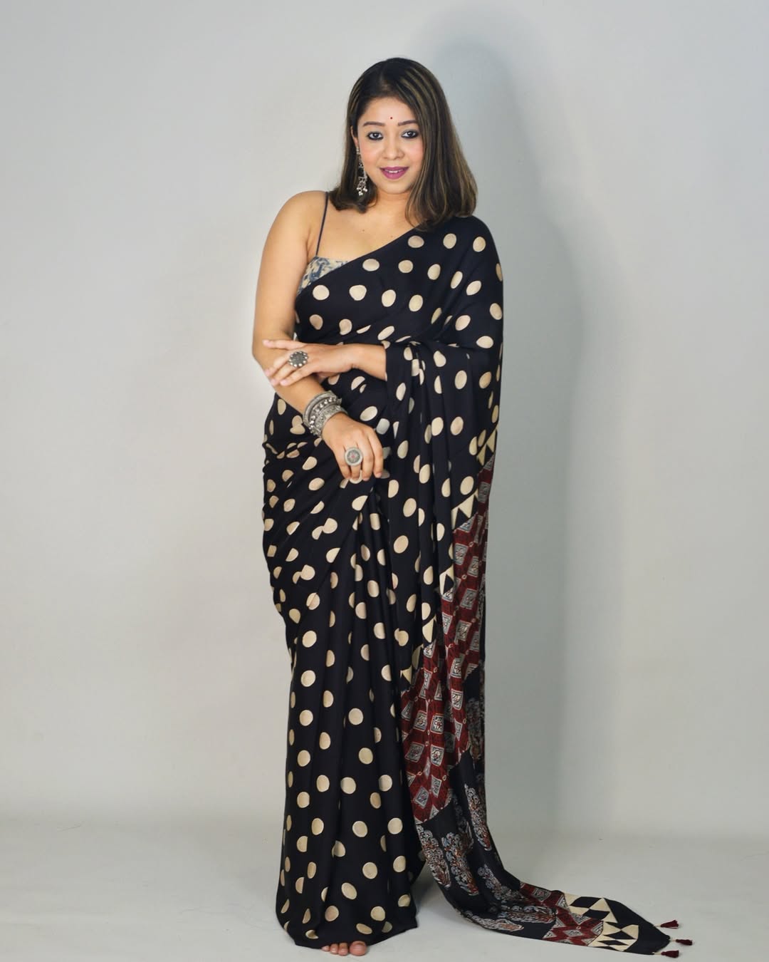 POLKA DOT MODAL SILK SAREE