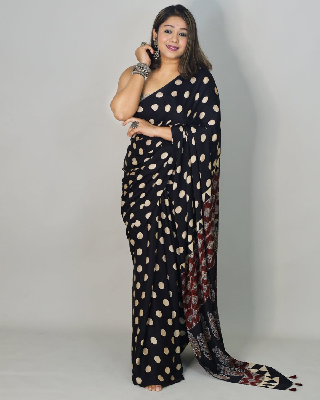 POLKA DOT MODAL SILK SAREE